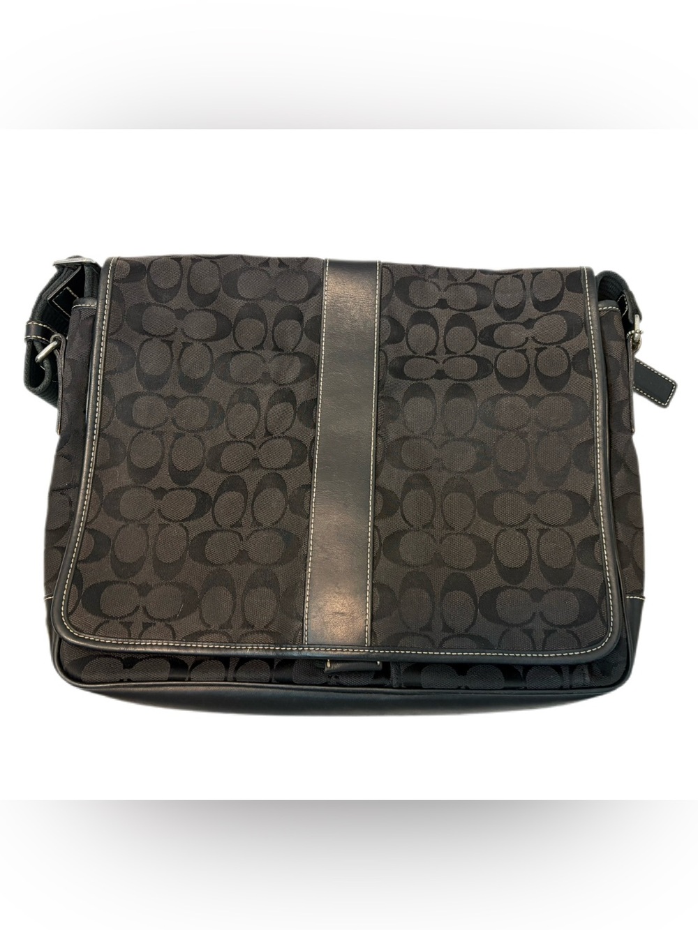 Coach 2001 Transatlantic Black Field Messenger Bag C1R-5229